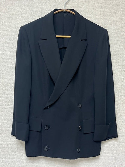 80s | Y's | Double tailored jacket | BLK