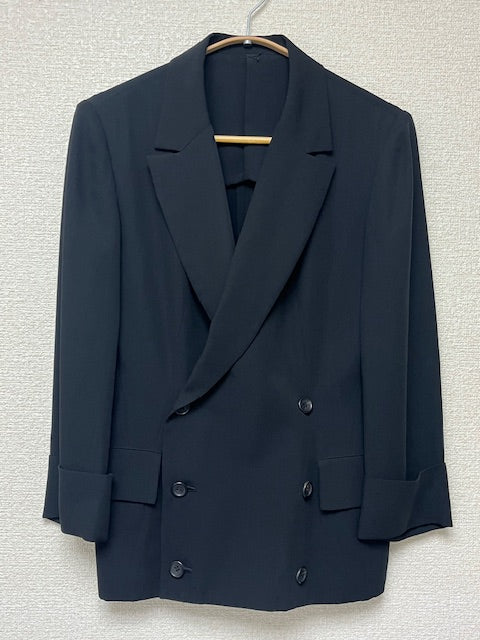 80s | Y's | Double tailored jacket | BLK