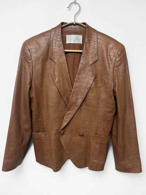 Y2K | Croc-Embossed Leather Jacket | BRW