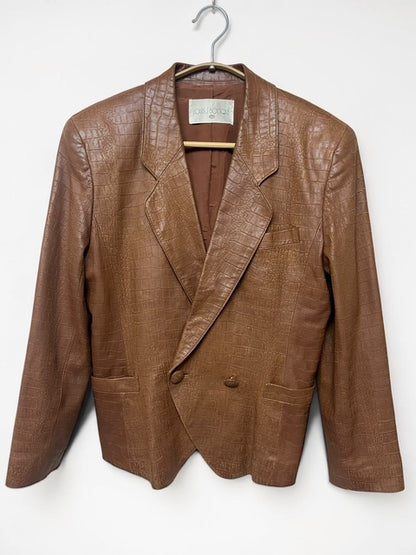Y2K | Croc-Embossed Leather Jacket | BRW