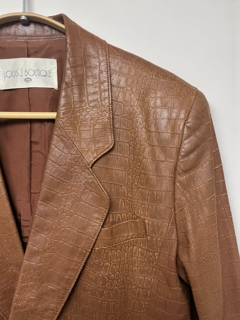 Y2K | Croc-Embossed Leather Jacket | BRW