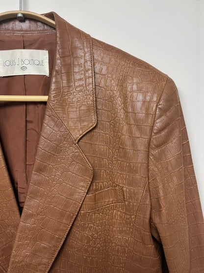 Y2K | Croc-Embossed Leather Jacket | BRW