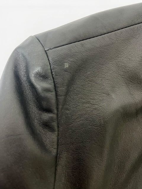 Leather Car Coat Jacket | BLK