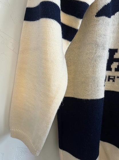 HAI SPORTING GEAR | Crew Neck Wool Sweater | White×Navy