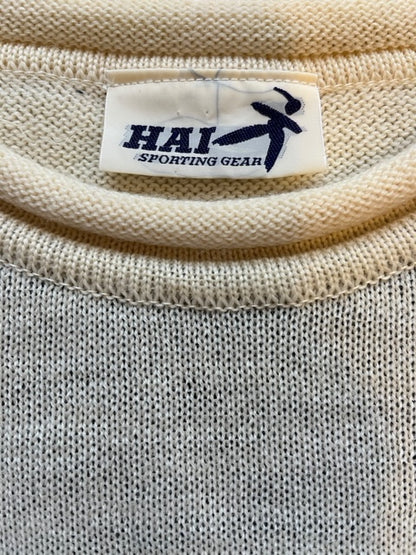 HAI SPORTING GEAR | Crew Neck Wool Sweater | White×Navy