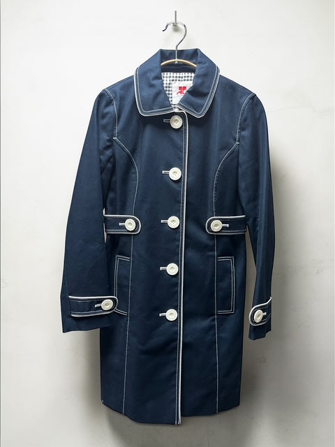 Courrèges 21 | Cotton Mid-Length Coat | NVY | 38