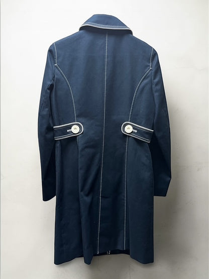 Courrèges 21 | Cotton Mid-Length Coat | NVY | 38