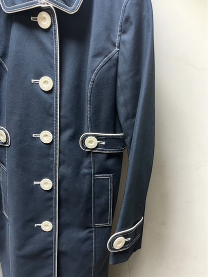 Courrèges 21 | Cotton Mid-Length Coat | NVY | 38