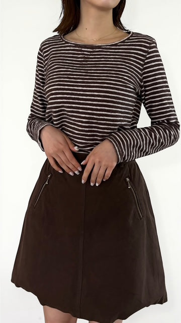 Striped Crewneck Long-Sleeve Tee | BRW