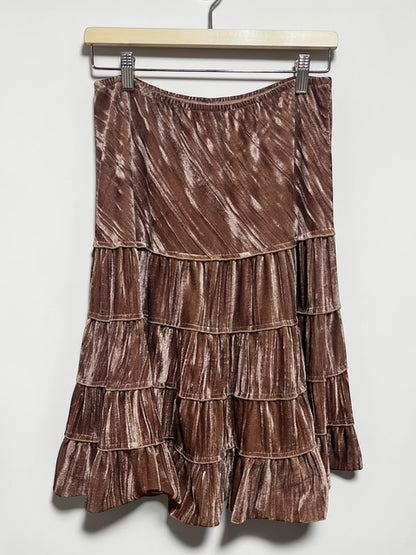Velour Tierd Midi Skirt | L | Made in U.S.A