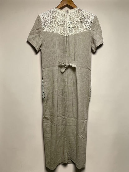 Linen Blend 3-Piece Set with Lace Vest & Short Sleeve Dress & Pants | Made in U.S.A