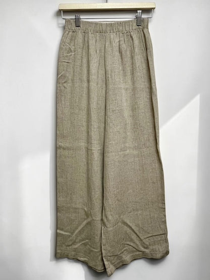 Linen Blend 3-Piece Set with Lace Vest & Short Sleeve Dress & Pants | Made in U.S.A