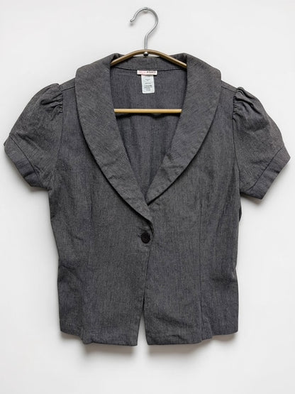 Gray short sleeve jacket | A'GACI | Made in USA