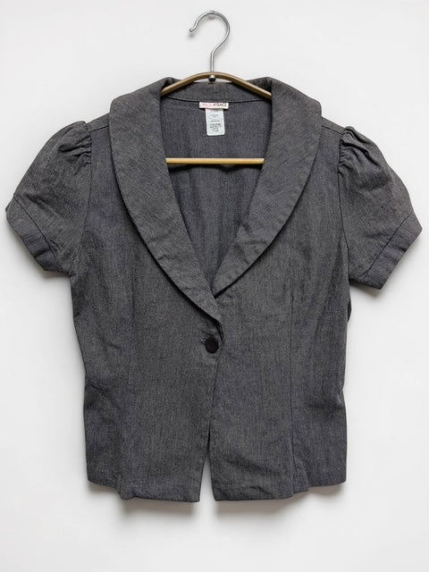 Gray short sleeve jacket | A'GACI | Made in USA