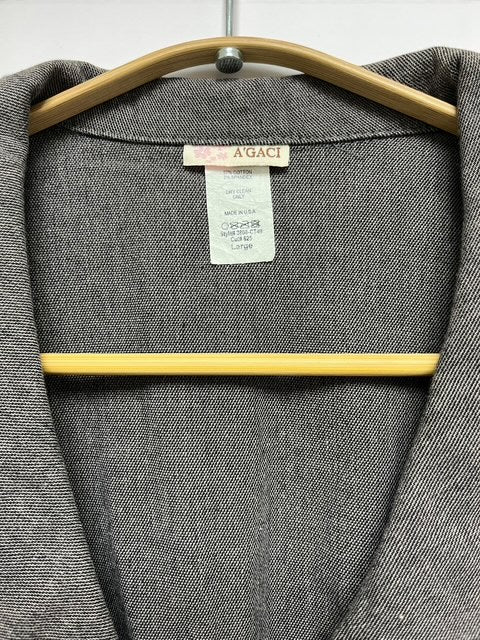 Gray short sleeve jacket | A'GACI | Made in USA