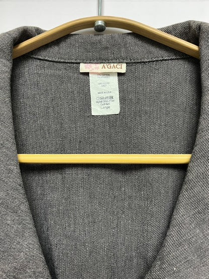 Gray short sleeve jacket | A'GACI | Made in USA