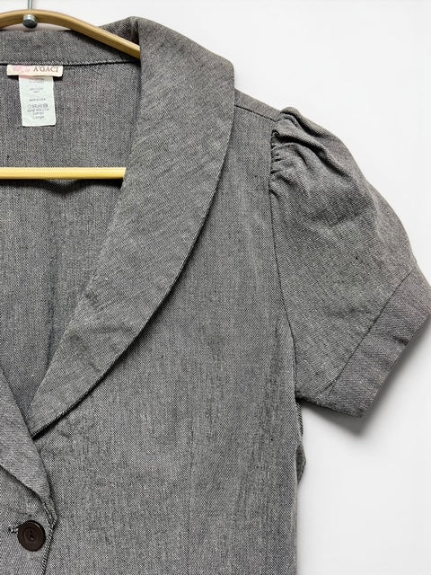 Gray short sleeve jacket | A'GACI | Made in USA