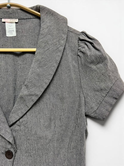Gray short sleeve jacket | A'GACI | Made in USA