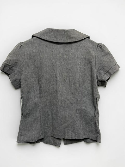 Gray short sleeve jacket | A'GACI | Made in USA