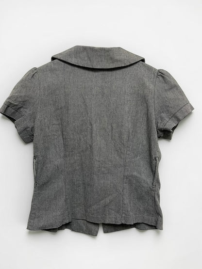 Gray short sleeve jacket | A'GACI | Made in USA