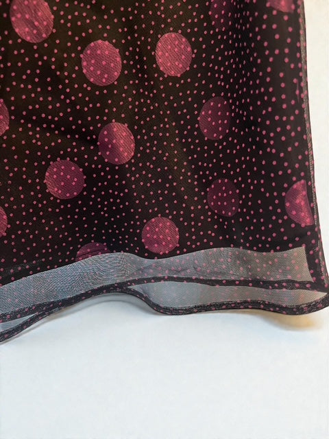 Dot Pattern Sheer Skirt | Black×Purple