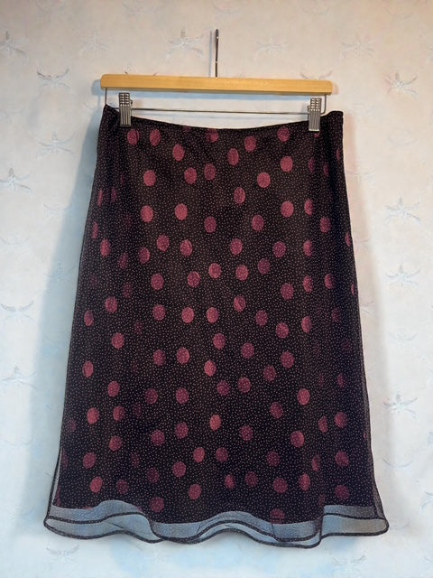 Dot Pattern Sheer Skirt | Black×Purple