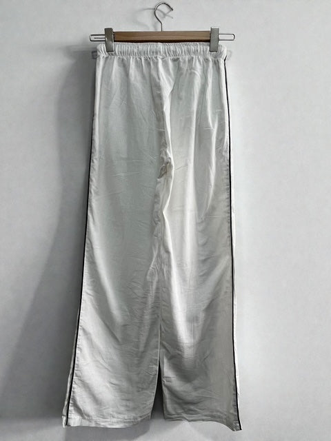 White Wide Pants with Black Sideline | Made in Italy