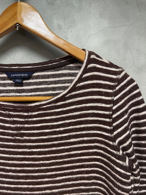 Striped Crewneck Long-Sleeve Tee | BRW