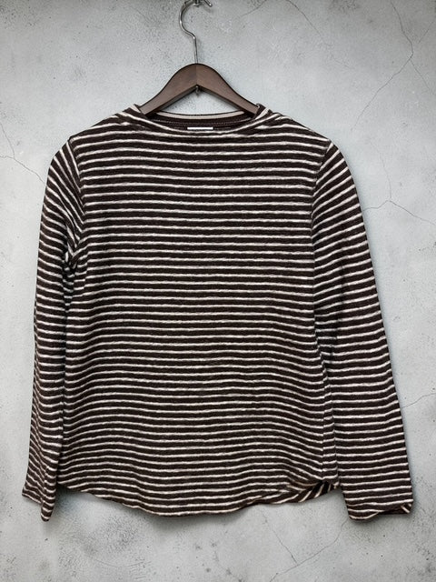 Striped Crewneck Long-Sleeve Tee | BRW