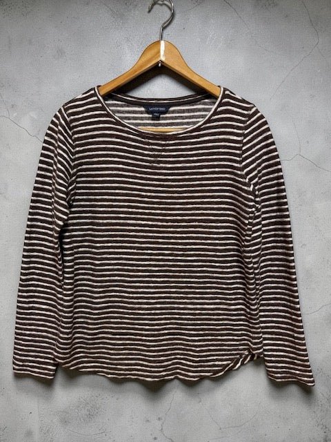 Striped Crewneck Long-Sleeve Tee | BRW