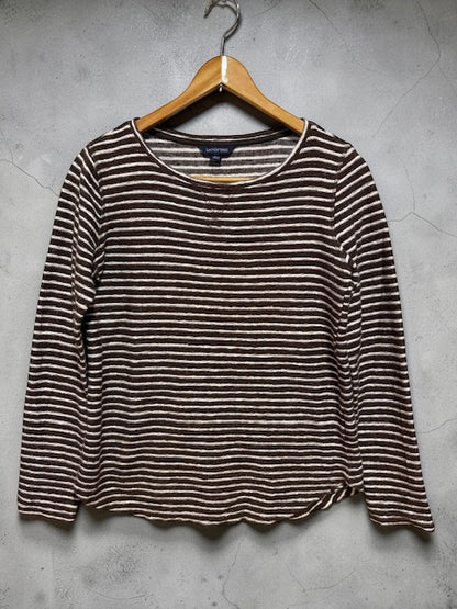 Striped Crewneck Long-Sleeve Tee | BRW