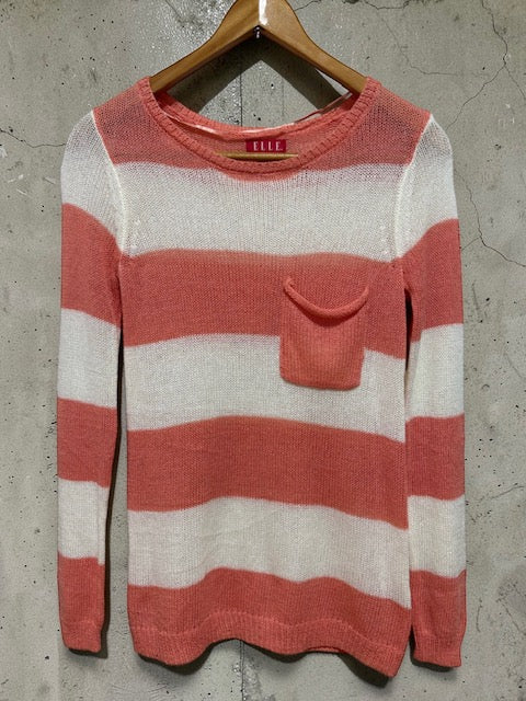 Stripe Crewneck Knit Top | ELLE