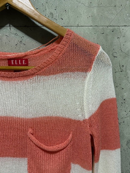 Stripe Crewneck Knit Top | ELLE