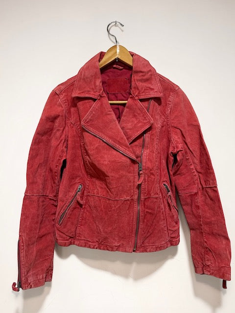 Leather Biker Short Jacket | RED