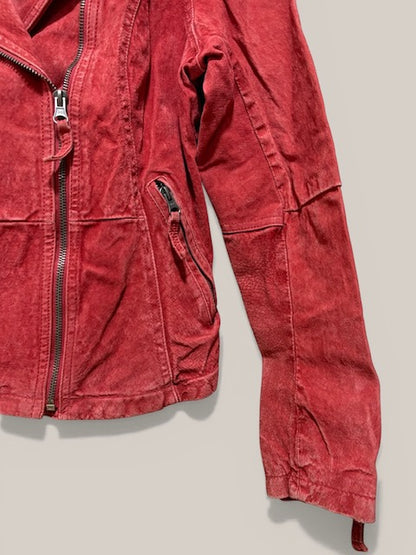 Leather Biker Short Jacket | RED