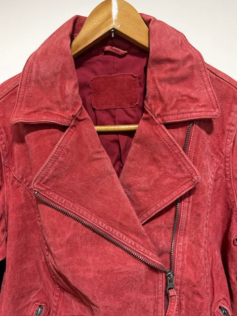 Leather Biker Short Jacket | RED