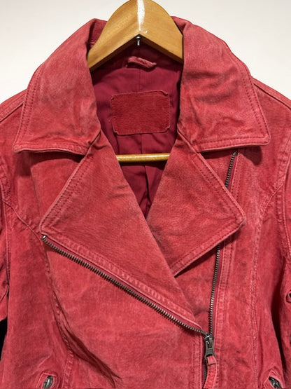 Leather Biker Short Jacket | RED