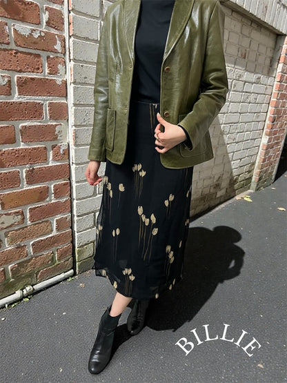 KRIZIA | Patterend Skirt | BLK